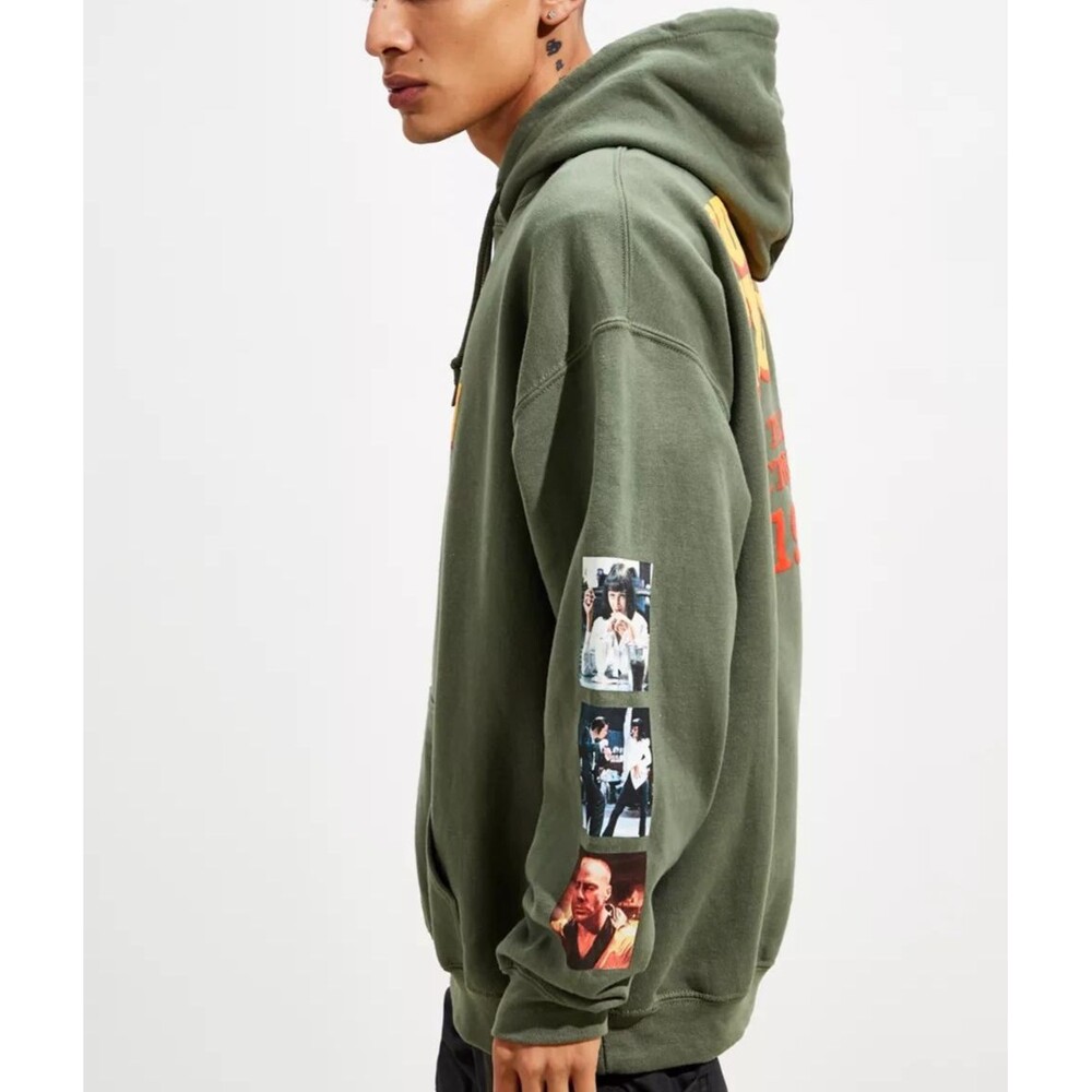 Urban Outfitters Tarantino's Pulp Fiction Puff Print Hoodie Sweatshirt Size M - Picture 2 of 13